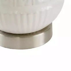Kirklands Home Ceramic Embossed Table Lamp White