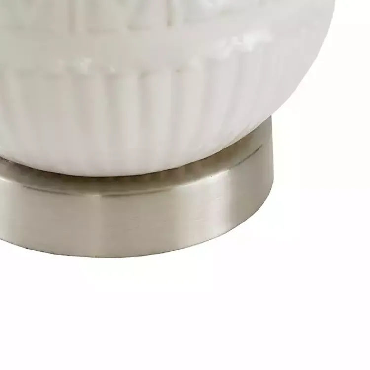 Kirklands Home Ceramic Embossed Table Lamp White
