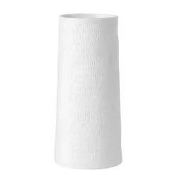 Vases>Kirklands Home Ceramic Flower Names Embossed Vase, 6 in. White