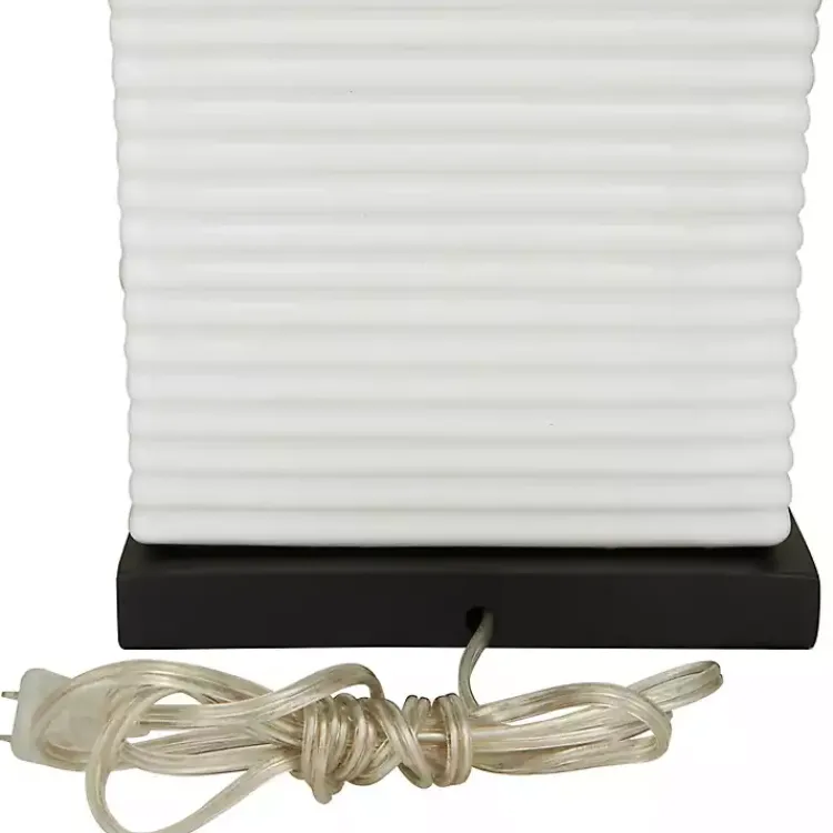 Kirklands Home Ceramic Fluted Rectangular Table Lamp White Discount