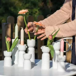 Vases>Kirklands Home Ceramic Form Luna Vase White
