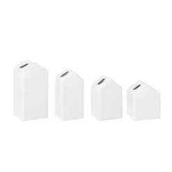 Vases>Kirklands Home Ceramic House Shaped Vases, Set of 4 White