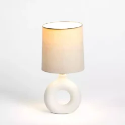 Kirklands Home Ceramic Open Circle Mini Lamp White Discount