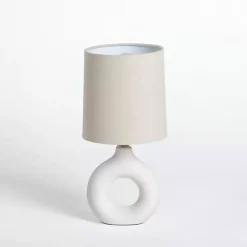 Kirklands Home Ceramic Open Circle Mini Lamp White Discount