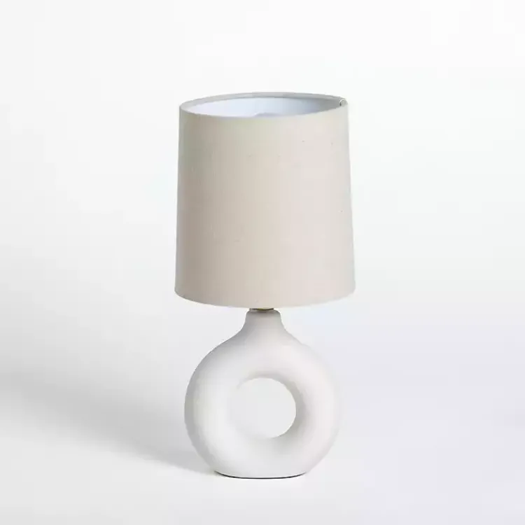 Kirklands Home Ceramic Open Circle Mini Lamp White Discount