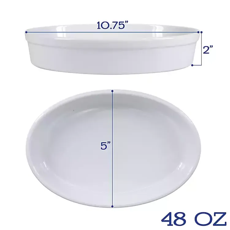 Kirklands Home Ceramic Oval Bakers, Set of 2 White Best