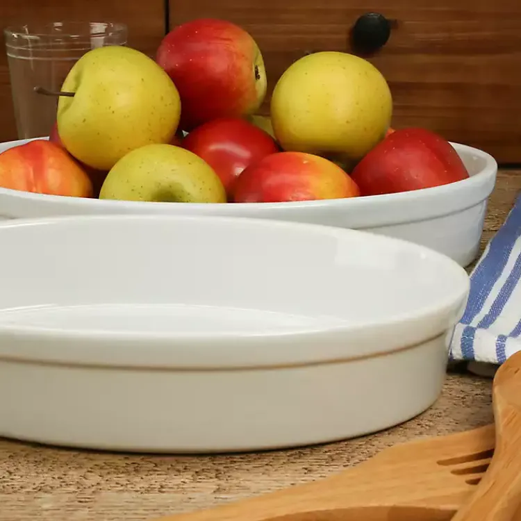 Kirklands Home Ceramic Oval Bakers, Set of 2 White Best