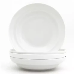 Kirklands Home Ceramic Pasta Bowls, Set of 4 White Discount