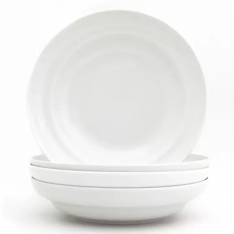 Kirklands Home Ceramic Pasta Bowls, Set of 4 White Discount