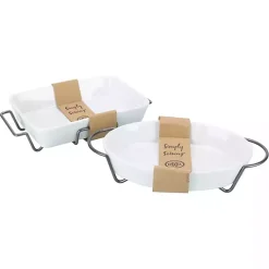 Kirklands Home Ceramic 2-pc. Baker Set with Racks White Online