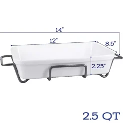 Kirklands Home Ceramic 2-pc. Baker Set with Racks White Online