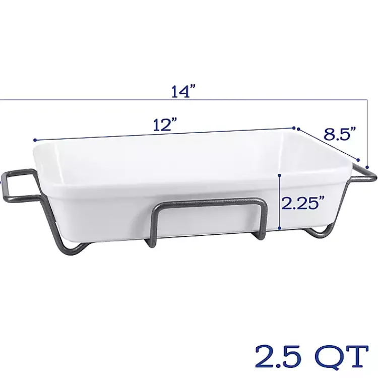 Kirklands Home Ceramic 2-pc. Baker Set with Racks White Online