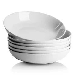 Kirklands Home Ceramic Round Dinner Bowls, Set of 6 White Best