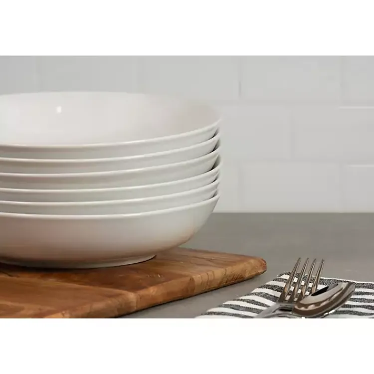 Kirklands Home Ceramic Round Dinner Bowls, Set of 6 White Best