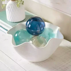 Decorative Bowls & Jars>Kirklands Home Ceramic Ruffle Bowl White