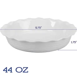 Kirklands Home Ceramic Scalloped Pie Dish White Best
