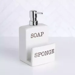Kirklands Home Ceramic Soap Pump & Sponger Holder White Sale