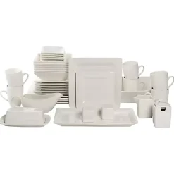Kirklands Home Ceramic Square 40-pc. Dinnerware Set White Sale