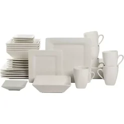 Kirklands Home Ceramic Square 40-pc. Dinnerware Set White Sale