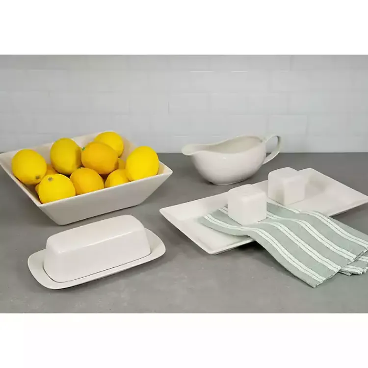 Kirklands Home Ceramic Square 40-pc. Dinnerware Set White Sale