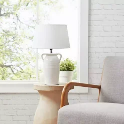 Kirklands Home Ceramic Table Lamp with Handles White Outlet