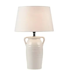 Kirklands Home Ceramic Table Lamp with Handles White Outlet