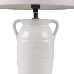Kirklands Home Ceramic Table Lamp with Handles White Outlet