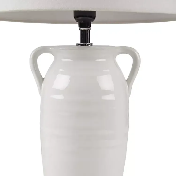 Kirklands Home Ceramic Table Lamp with Handles White Outlet