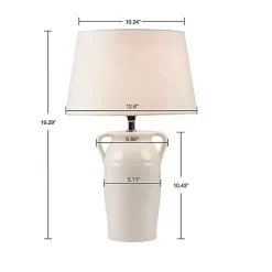 Kirklands Home Ceramic Table Lamp with Handles White Outlet