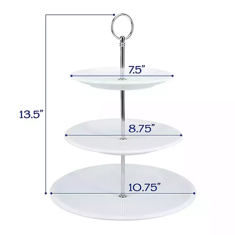 Kirklands Home Ceramic 3-Tier Serving Stand White Online