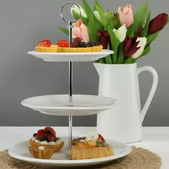 Kirklands Home Ceramic 3-Tier Serving Stand White Online