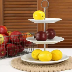 Kirklands Home Ceramic 3-Tier Serving Stand White Online