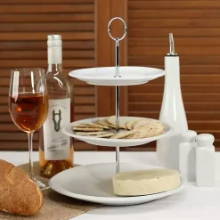 Kirklands Home Ceramic 3-Tier Serving Stand White Online