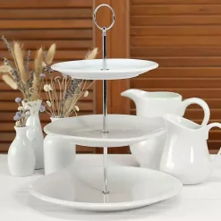 Kirklands Home Ceramic 3-Tier Serving Stand White Online