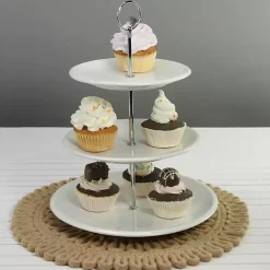 Kirklands Home Ceramic 3-Tier Serving Stand White Online