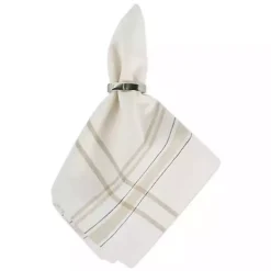Kirklands Home Chambray French Stripe Napkins, Set of 6 White