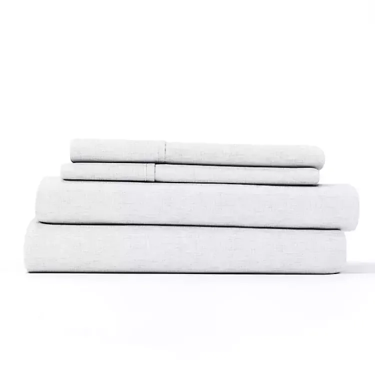 Kirklands Home Chambray 4-pc. Queen Bed Sheet Set White Hot