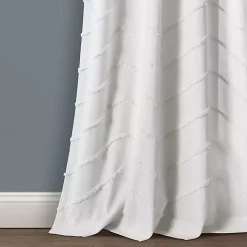 Kirklands Home Chenille Chevron Curtain Panel Set, 84 in. White Clearance