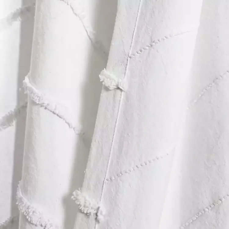 Kirklands Home Chenille Chevron Curtain Panel Set, 84 in. White Clearance