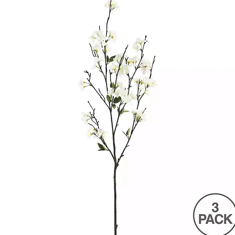 Stems & Bouquets>Kirklands Home Cherry Blossom Stems, Set of 3 White