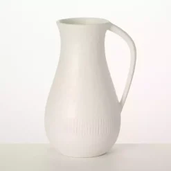 Vases>Kirklands Home Chiffon Stone Pitcher Vase White