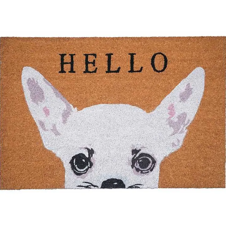 Kirklands Home Chihuahua Hello Doormat White Best