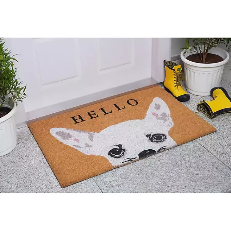 Kirklands Home Chihuahua Hello Doormat White Best