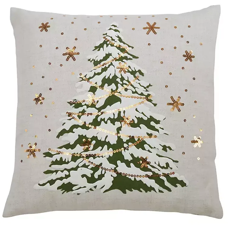 Pillows>Kirklands Home White Christmas Tree LED Square Pillow
