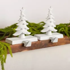 Christmas Stockings & Stocking Holders>Kirklands Home Christmas Tree Stocking Holders, Set of 2 White