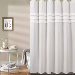 Kirklands Home Ciel Tassel Shower Curtain White Hot