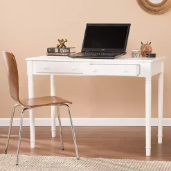 Kirklands Home Classic 2-Drawer Wood Desk White Clearance