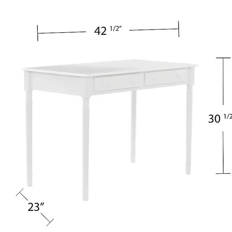 Kirklands Home Classic 2-Drawer Wood Desk White Clearance