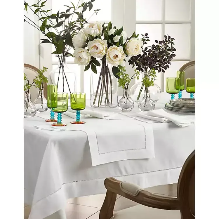Kirklands Home Classic Hemstitch Border Polyester Runner White Online