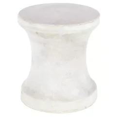Kirklands Home Clay Hourglass Accent Table White Discount